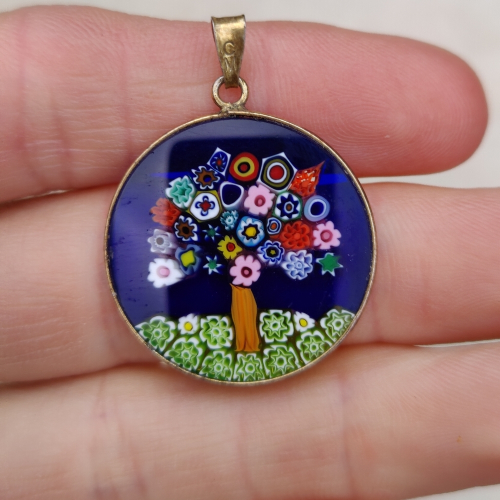 Murano Millefiori Tree Of Life Pendant - Picture 3 of 5